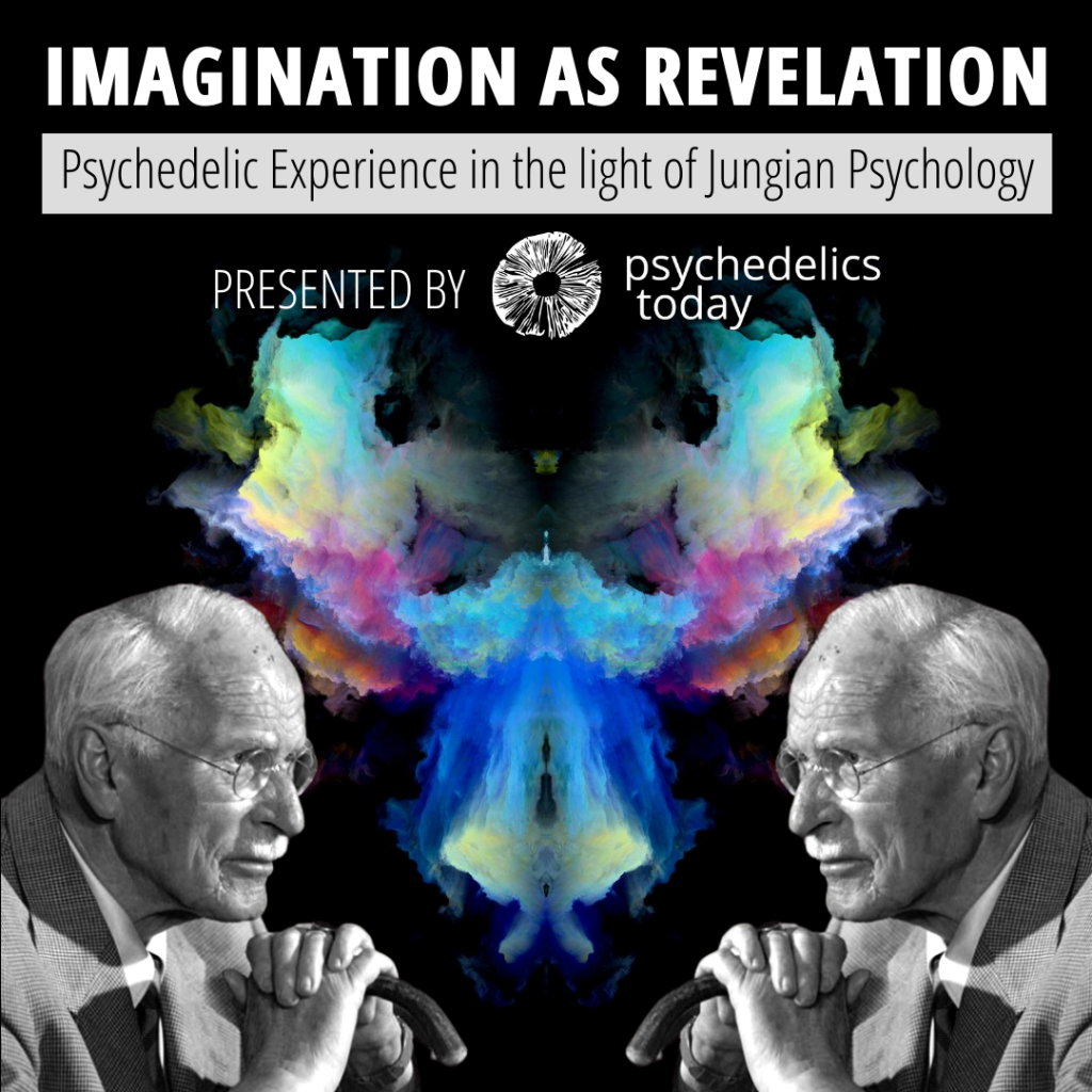 Advertisement for Psychedelics Today's course, "Imagination as Revelation: Psychedelic Experience in the Light of Jungian Psychology"