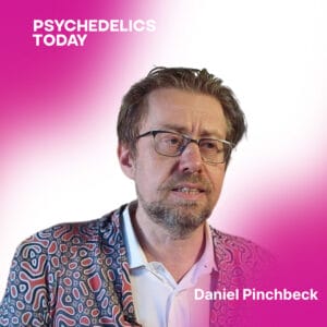 PT613 Daniel Pinchbeck headshot w Psychedelics Today graphics