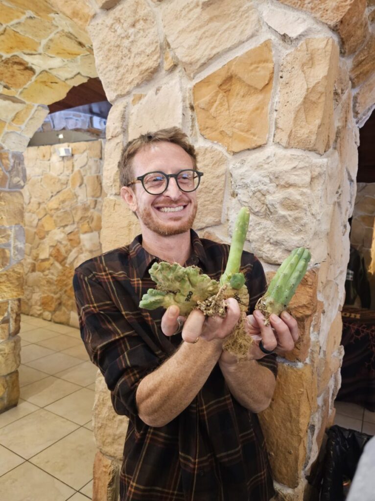 Max Montrose showing his new variant cactus.